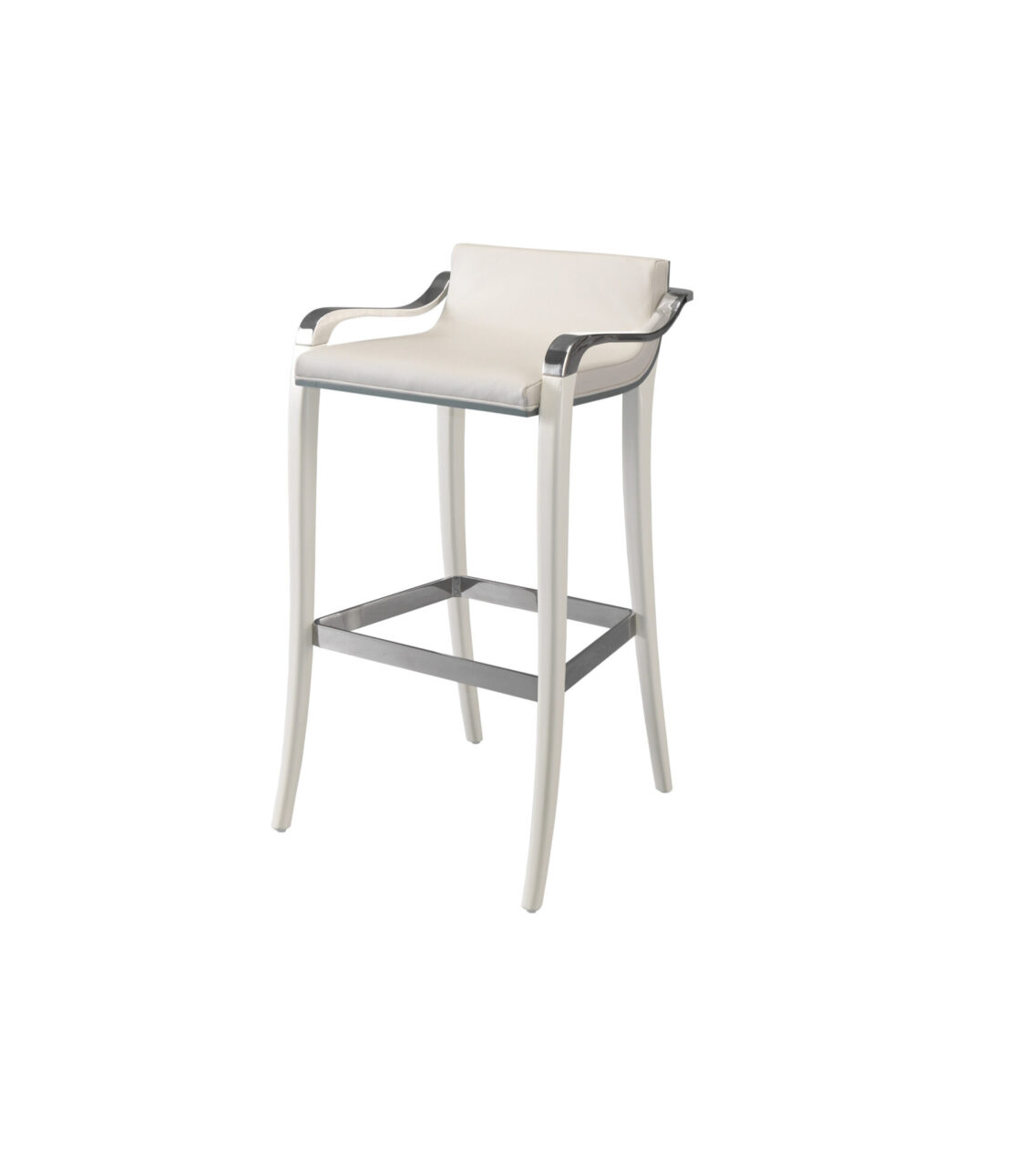 Jackie Counter Stool - White Frame / Black PU Seat