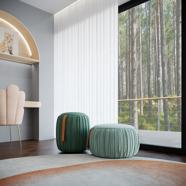 Description de l’image: idées de décoration: poufs avec rangement dans une chambre d’enfant.